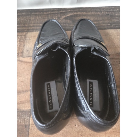 Florsheim Loafers Men's Sz 8.5EEE Black Leather Slip On Dress Shoes - Picture 4 of 8